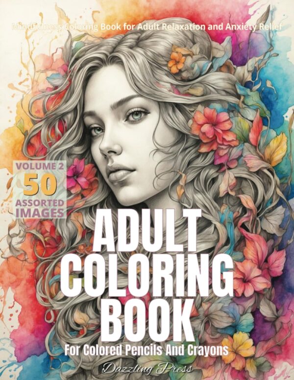 Adult Coloring Book for Colored Pencils and Crayons Volume 2